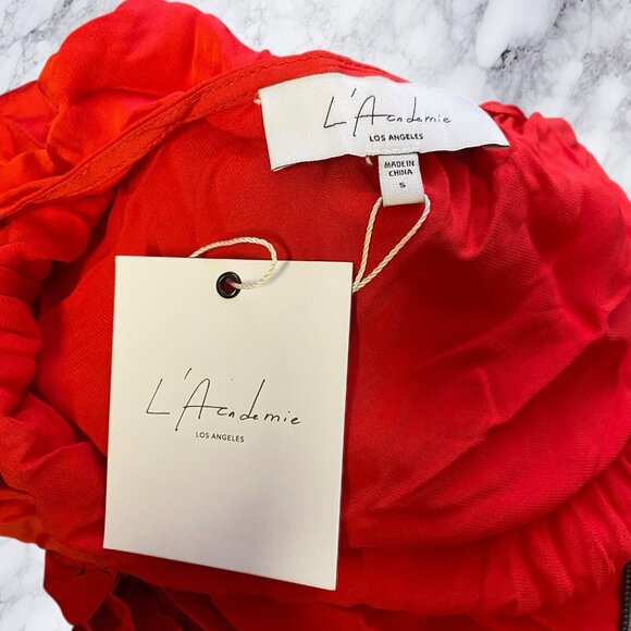 L'Academie Leda Mini Dress - Bright Red - Picture 3 of 11